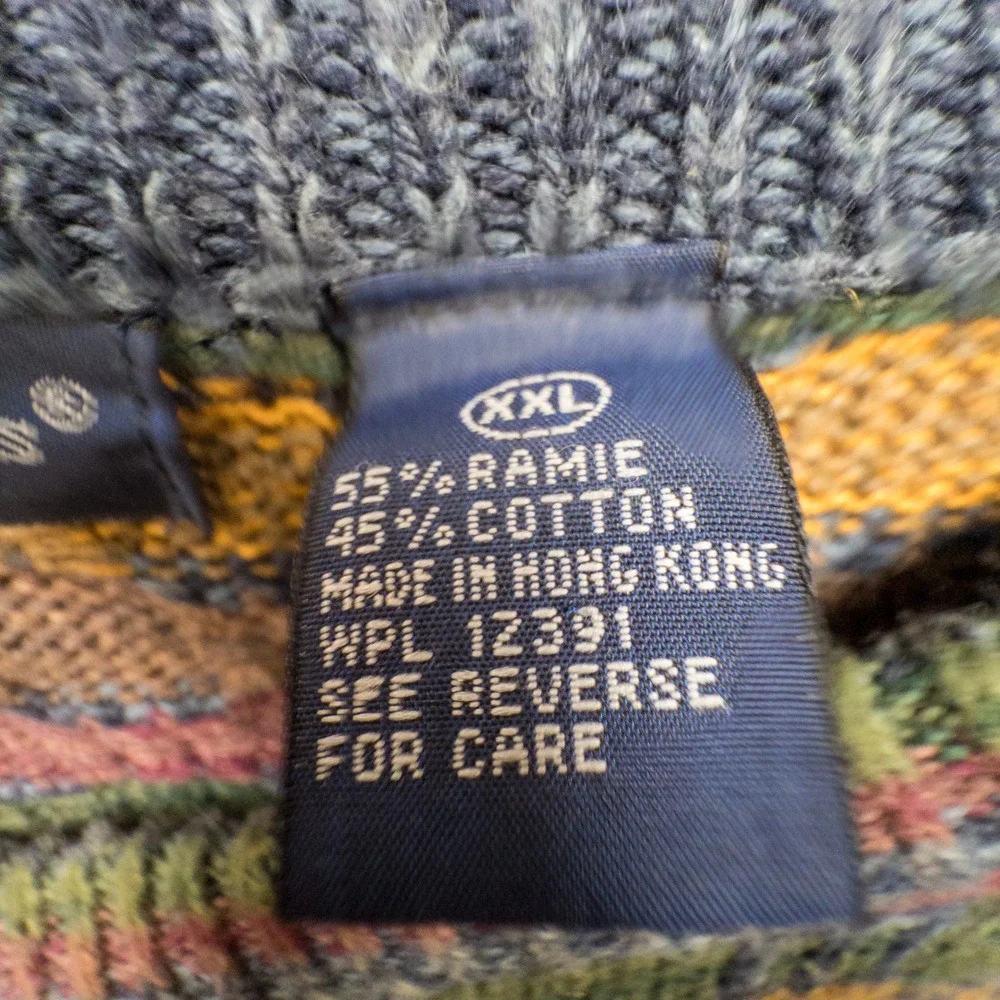 Northern Isles Mens XXL Sweater Midnight Navy Mix Geometric Knit Cotton Blend